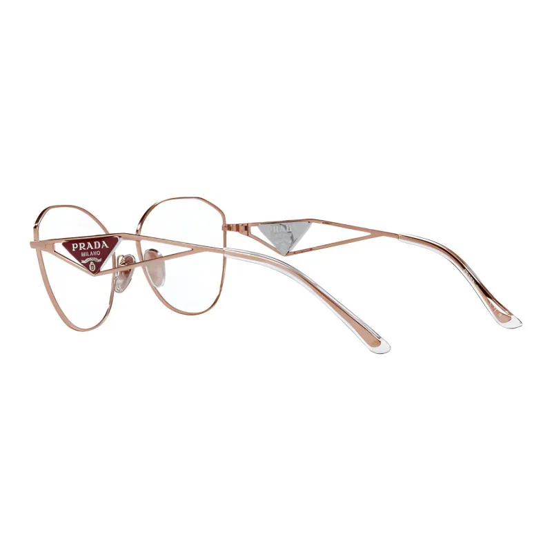 PRADA Alloy Irregular Shape Eyeglass Frames Unisex Gold-3