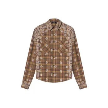 AMIRI Bleach Bandana Plaid Shirt