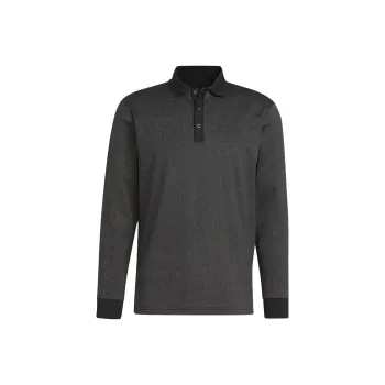 Adidas Free Shipping With AdiClub Essentials Heathered Long Sleeve Polo Shirt