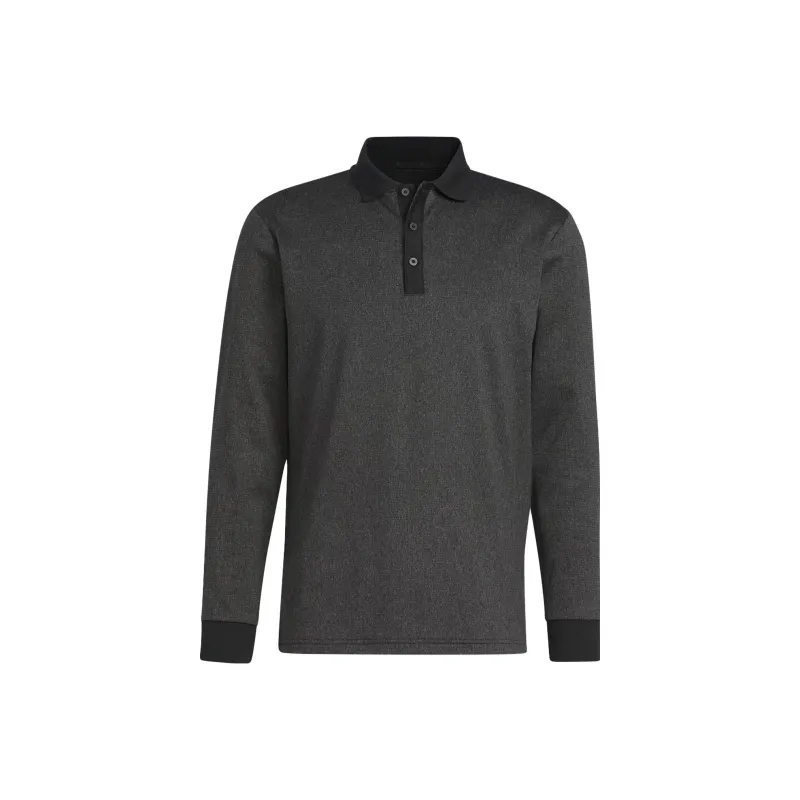 Adidas Essentials Heathered Long Sleeve Polo Shirt-0