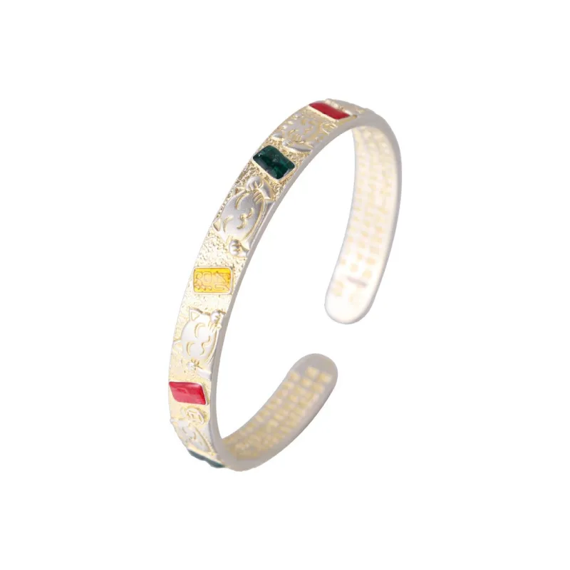 Stone Edge Poly 999 Fine Silver Sterling Silver Bracelets Unisex-0