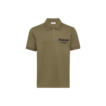 Alexander McQueen Graffiti Printed Polo Shirt