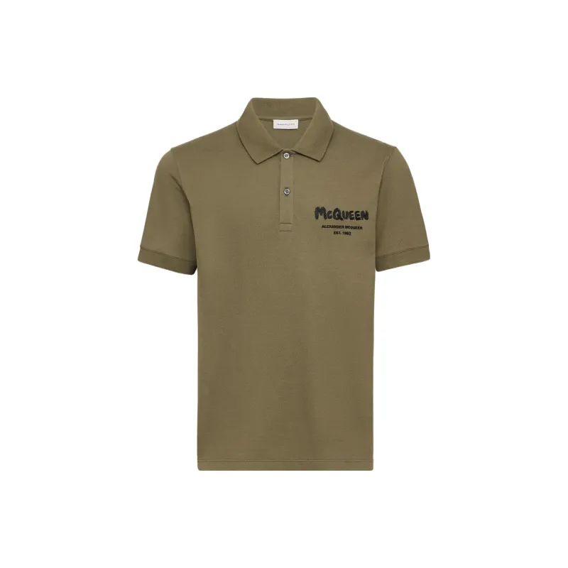 Alexander McQueen Graffiti Printed Polo Shirt-0