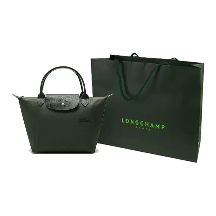 LONGCHAMP Le Pliage Green Canvas Dumpling Bag, Canvas Bag, Handbag Small Size Women's Forest Green-10