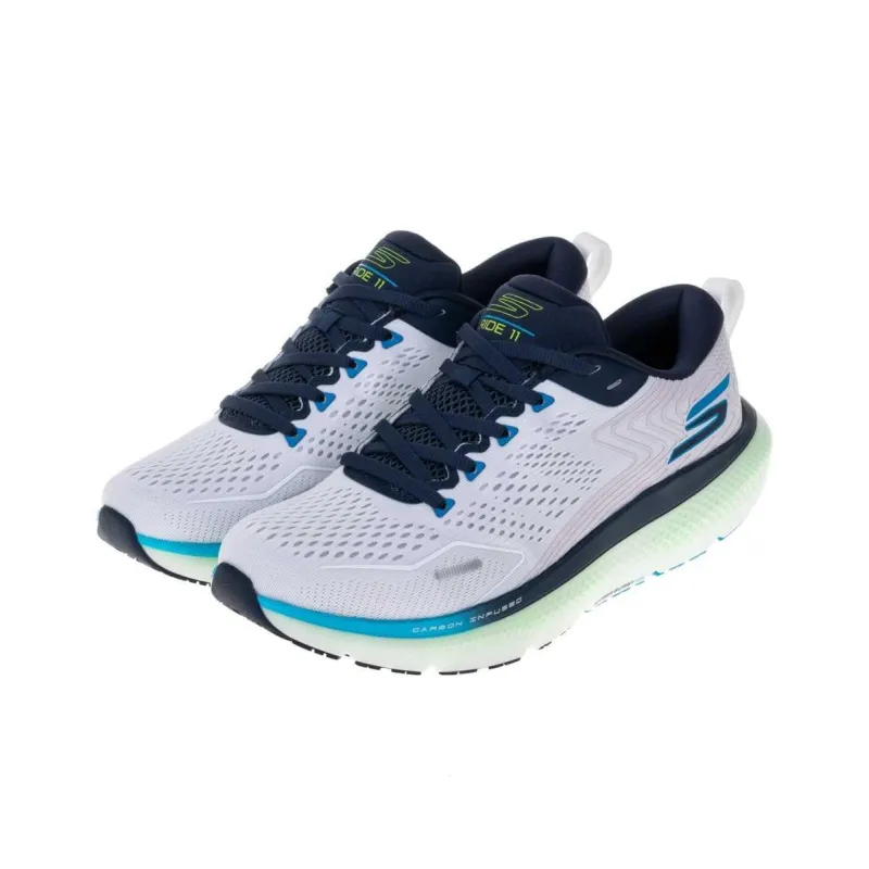Skechers GO Run Ride 11 Low Top Running Shoes Men's Blue White-1