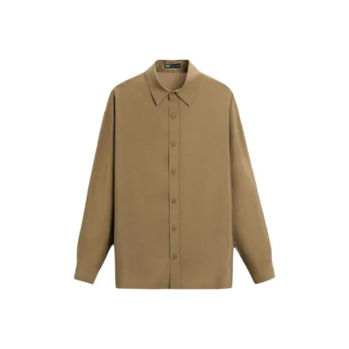 ZARA Shirts Men Tan