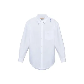 MARNI Logo Embroidered Oxford Shirt