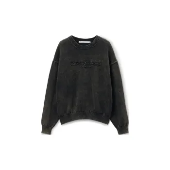 Alexander Wang Oversized Emboss Logo Ls Pullover