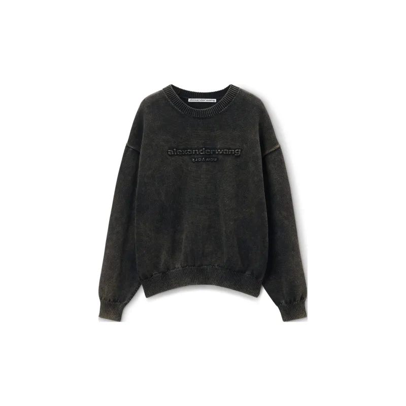 Alexander Wang Oversized Emboss Logo Ls Pullover-0