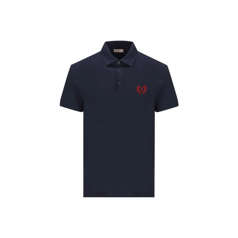 Valentino Logo Embroidered Short Sleeved Polo Shirt-0