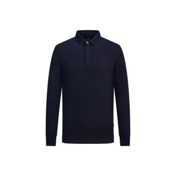ARMANI EXCHANGE Logo Embroidered Long Sleeved Polo Shirt