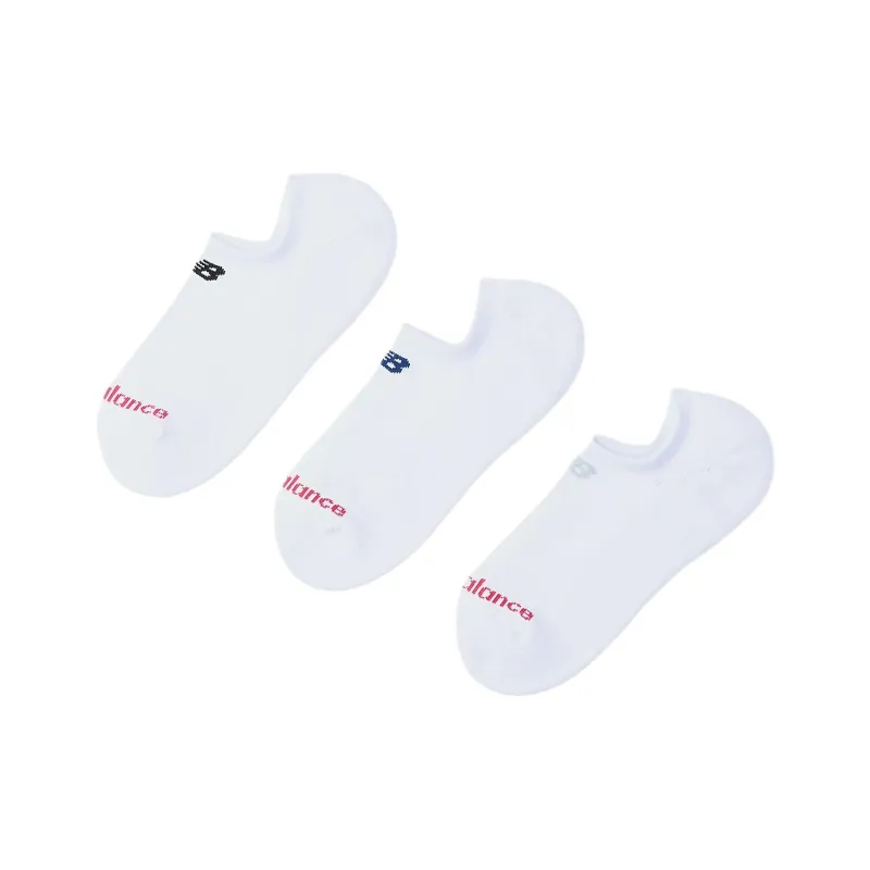 New Balance No Show Socks Men's 3 Pack White-1