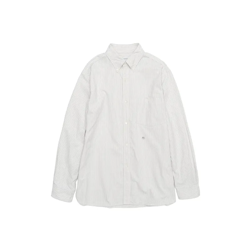 Nanamica SS23 Button Down Stripe Wind Shirt Logo Shirt Men's-1