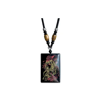 JIAOSHIYU Natural Obsidian Jade Necklaces Women's