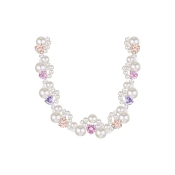 PARANOID PUPPY Non Collision Style Pearl Necklace Bestie Vacation Party Collarbone Chain Women's