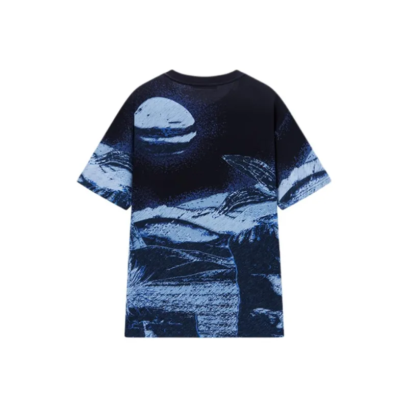 DEGAIA SS25 T Shirt Men's Dark Denim Blue Camouflage-1