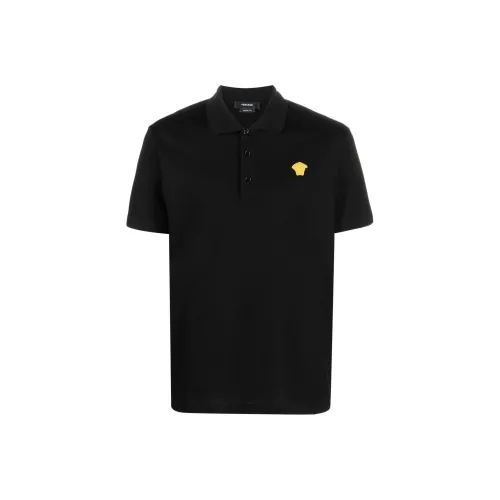 VERSACE Medusa Logo Embroidered Short Sleeved Polo Shirt