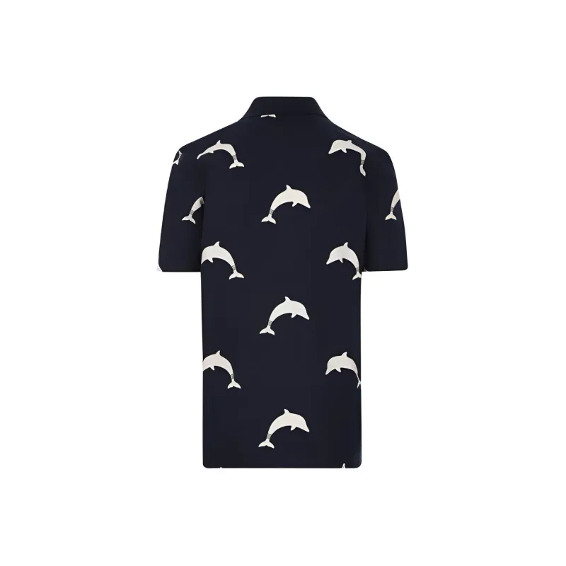 THOM BROWNE Polo Shirts Men Dark Blue-1