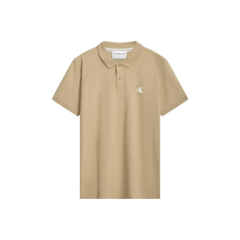 CALVIN KLEIN Polo Shirt Men's Light Gray Coffee-0