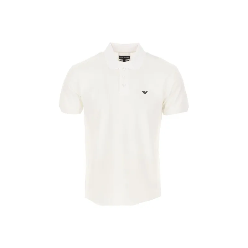 EMPORIO ARMANI Micro Eagle Mercerised Pique Polo Shirt-0