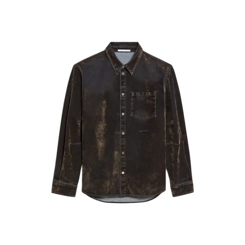 Helmut Lang Curved Classic Flocked Shirt