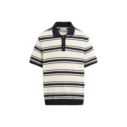 ZARA Polo Shirt Men's Nude/Sea Blue