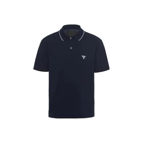 PRADA SS23 Polo Shirt Men's Marine Blue