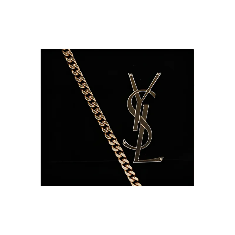 SAINT LAURENT Vicky Quilted Velvet Chain Wallet Shoulder Bag Crossbody Bag Women's Black-4