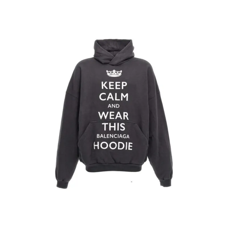 Balenciaga Keep Calm Printed Oversized Hoodie-0