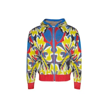 BLUEMARBLE Patterned-jacquard Zip-up Hoodie