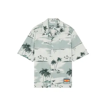 Maison Kitsune Island Print Short Sleeved Shirt