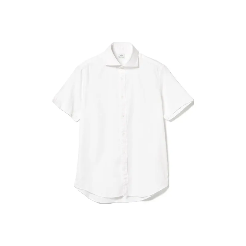 Beams Herringbone Cutaway Collar Short Sleeve Shirt Men's-0