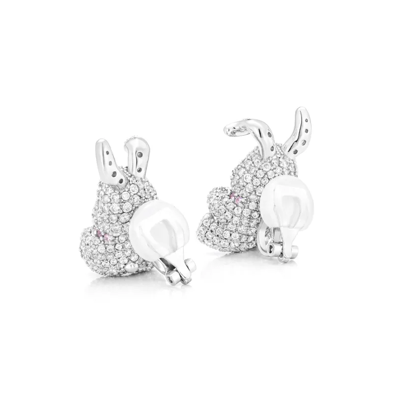 GEMOLA Synthetic Cubic Zirconia Clip On Earrings Women's-1