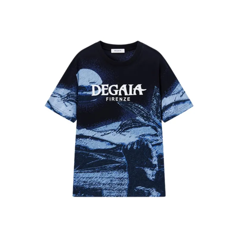 DEGAIA SS25 T Shirt Men's Dark Denim Blue Camouflage-0