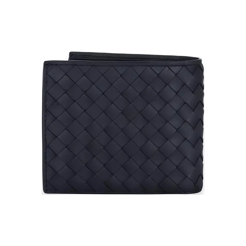 Bottega Veneta Leather Wallet Men Blue-1