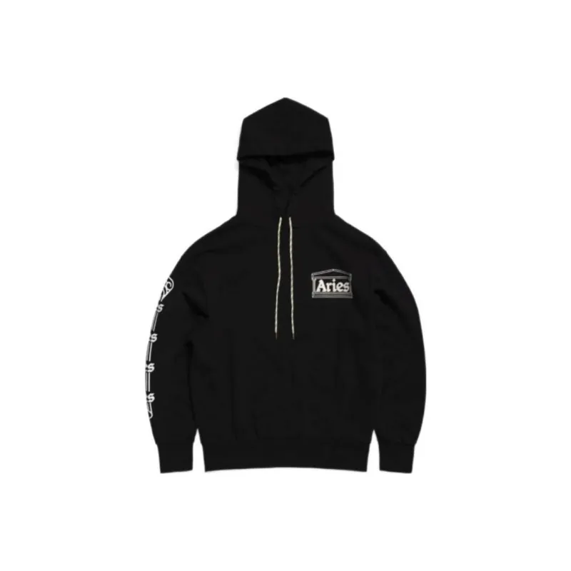 Aries Logo Print Hoodie-0
