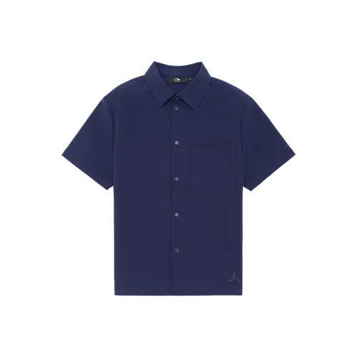 LI-NING 1990 Commuter Series Shirts Men Dark Ship Blue