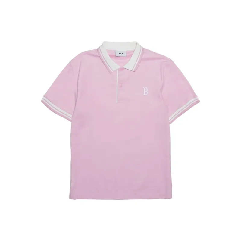 MLB Boston Red Sox Polo Shirt Unisex Hemp Pink-0