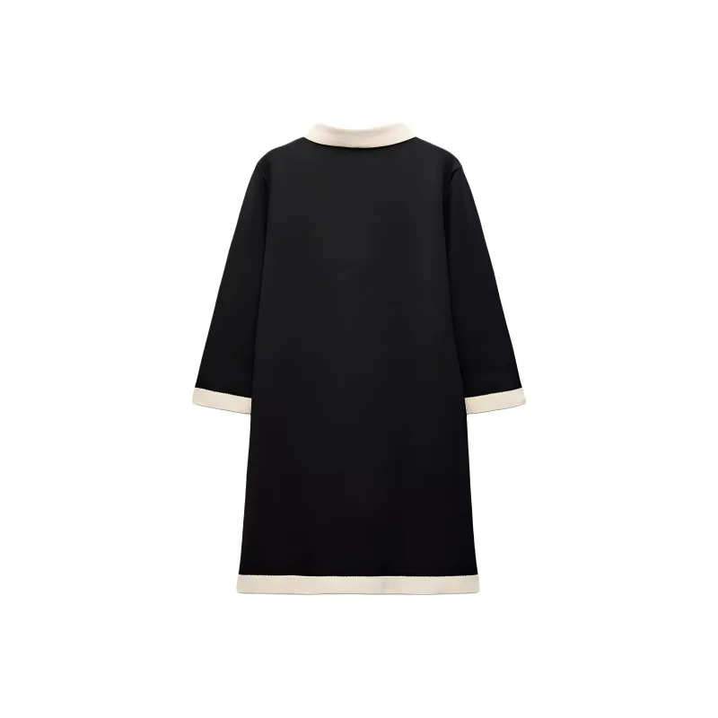 ZARA Long-Sleeved Dresses Women's Black-1