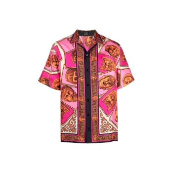 VERSACE Shirts Men Rose Red
