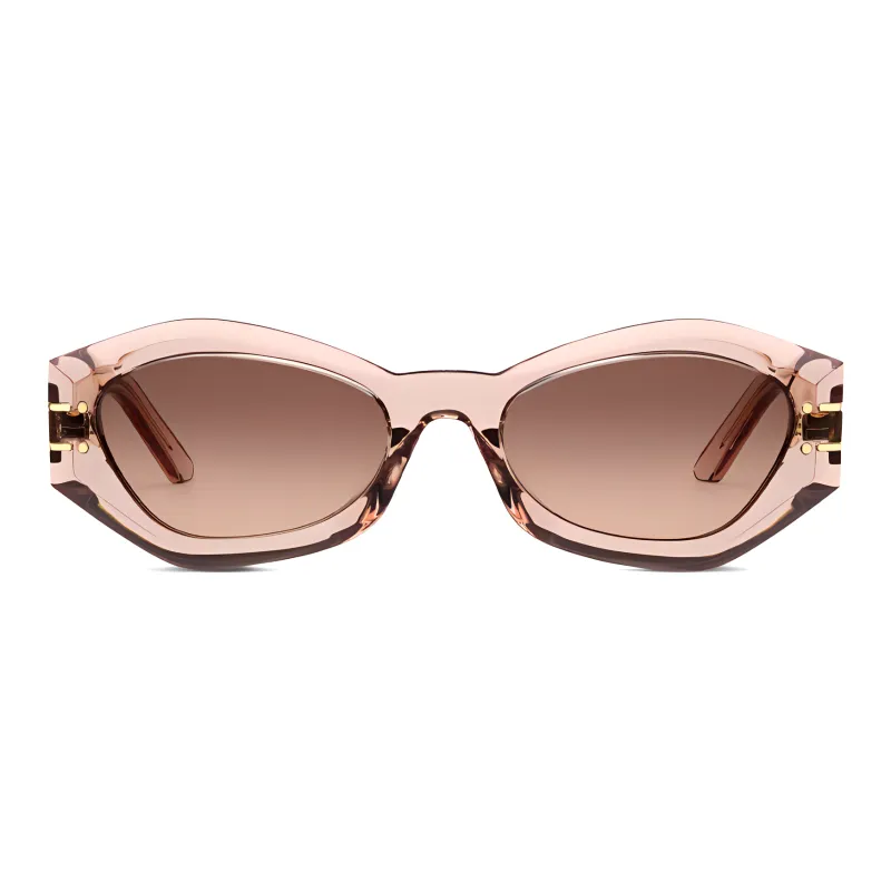 DIOR Acetate Irregular Shape Sunglasses Women's Pink-1