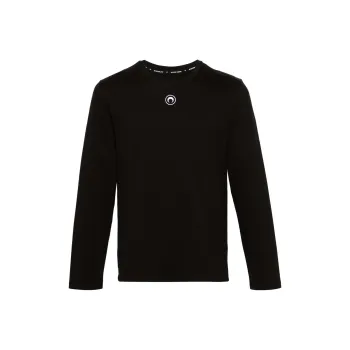 Marine Serre Logo Embroidered Long Sleeved T Shirt