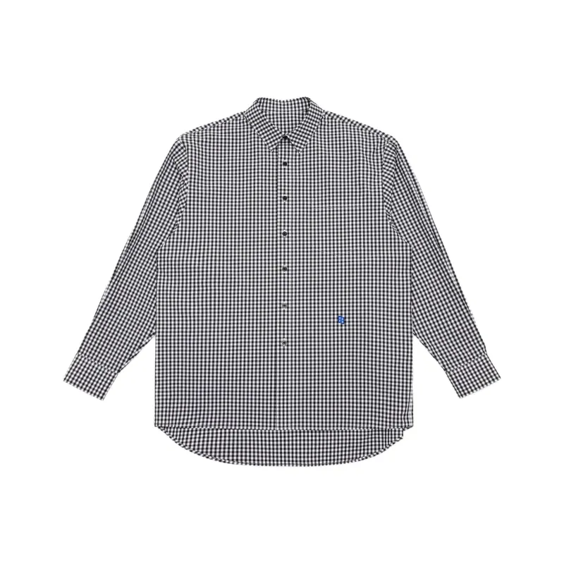 ADER ERROR Tetris-appliqué Checkered Shirt-0