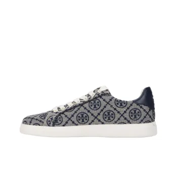 TORY BURCH T Monogram Court Low Top Stylish Skateboarding Shoes Women's Blue