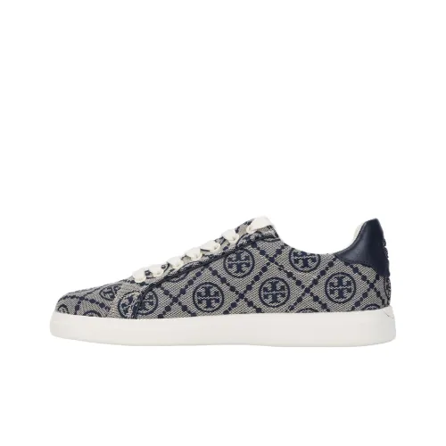 TORY BURCH T Monogram Court Low Top Stylish Skateboarding Shoes Women's Blue