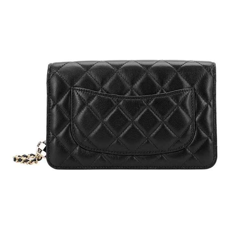 CHANEL 23C Spring WOC Sheepskin Crossbody Bag Women's Black-2