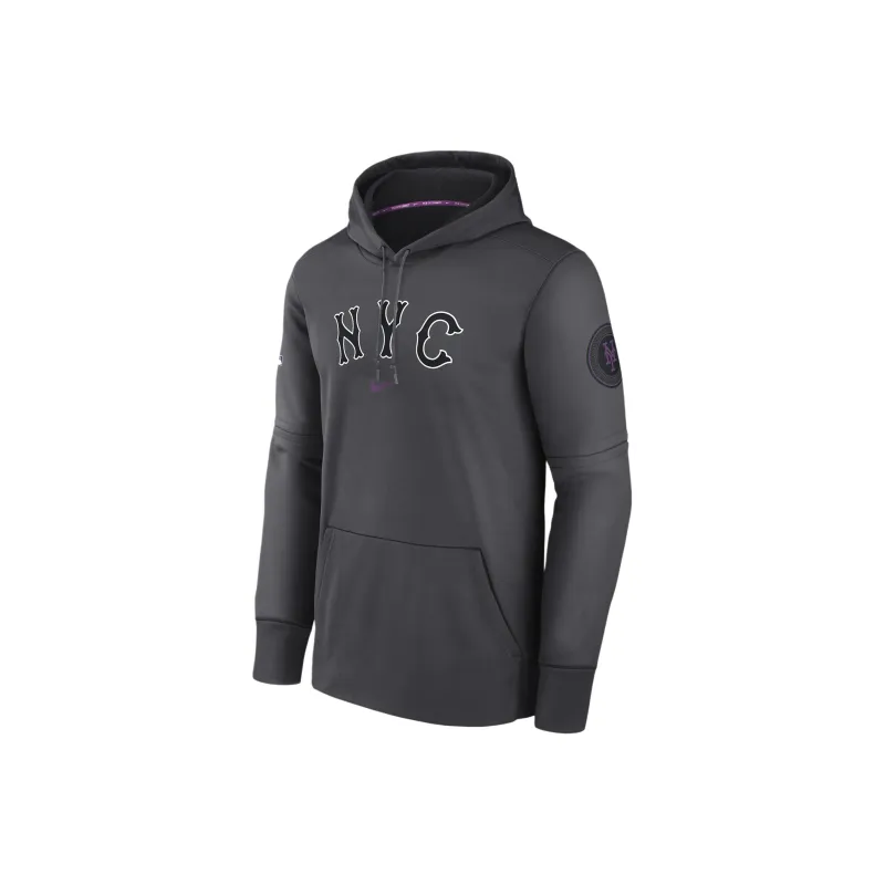 Nike New York Mets City Connect Practice Men's Nike Therma Mlb Pullover Hoodie-0