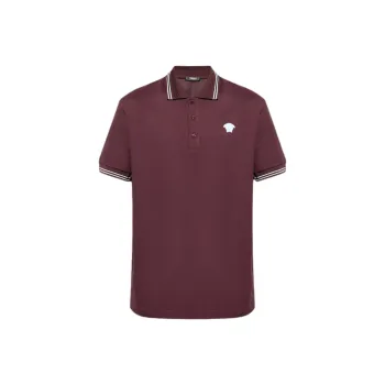 VERSACE Medusa Embroidered Short Sleeved Polo Shirt