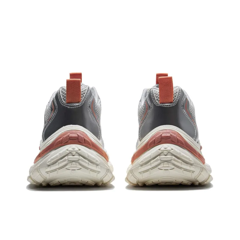 Warrior Anti Slip And Wear Resistant Height Increasing Low Top Chunky Sneakers Women's Silver Orange Pink-5