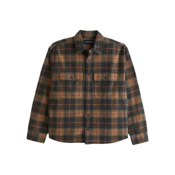 AF Shirt Men's Light Brown Plaid